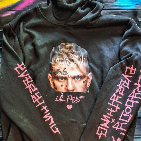 Lil Peep vinyl printed hoodie. - Picture 1 of 4